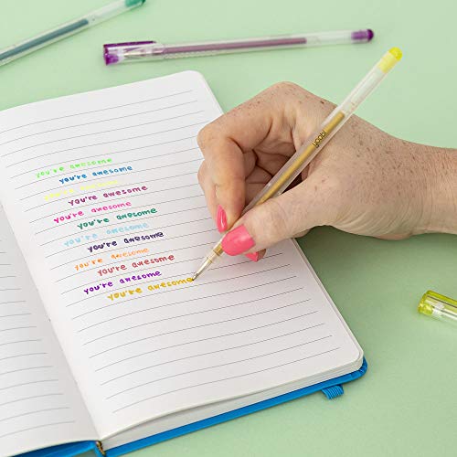 Yoobi Gel & Glitter Pens 12-Pack Combo | Trendy Neon & Pastel Colors | No-Slip Grip | 1.0mm Medium Tip
