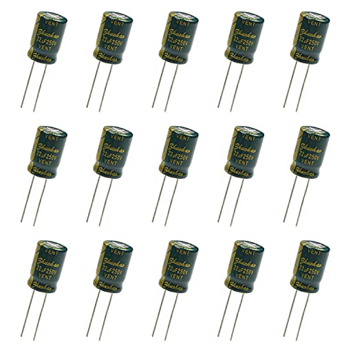 Fielect 20Pcs Aluminum Radial Electrolytic Capacitor Low ESR Green 22uF ...