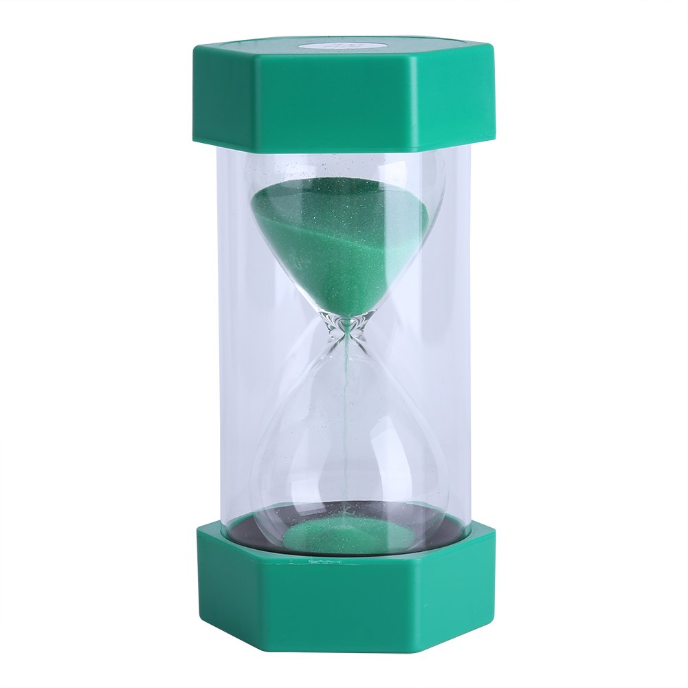 Colorful Sand Timers Glass Hourglass 3/10/20/30/60 Minutes Timer Clock Home Office Decor Gift(10 mins Green)