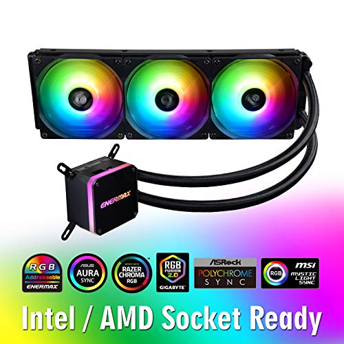 Enermax Liqmax III Addressable RGB 360 All-in-One CPU Liquid Cooler Dual Chamber Intel/AMD AM4 Support AIO ARGB LED Cooling 300W+ TDP; ELC-LMT360-ARGB