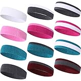 Sport Headband Sweatband Headwear Head Wrap Moisture Wicking With 28 Choice Cotton Absorbent 3PCS & 6PCS By VANCROWN