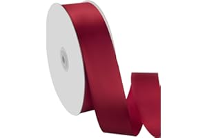 Quhora 1-1/2" x 100 Yards Satin Ribbon - Wide Silk Scarlet Ribbon with Spool - Ideal for Gift Wrapping, Floral Bouquets, Crafts, Wedding Party Decorations, Christmas and Sewing Projects