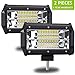 AMBOTHER 2Pcs 5'' 24 LED Light Bar Off Road Driving Work Spot Beam Fog Lights Waterproof Super Bright 144W light bar for Jeep Truck Motorcycle Van Wagon ATV SUV Pickup