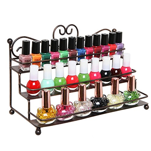 3 Tier Scrollwork Heart Design Bronze Metal Nail Salon Polish Display Rack / Tabletop Storage Organizer 3 Tier Scrollwork Heart Design Bronze Metal Nail Salon Polish Display Rack / Tabletop Storage Organizer