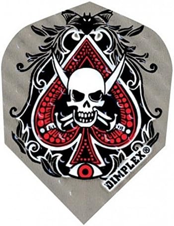 Dimplex Standard Double Thick Dimpled Dart Flights (3 Sets, Skull Spade)