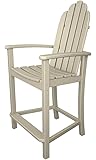 Amazon.com : POLYWOOD Adirondack Bar Height Chair, White ...