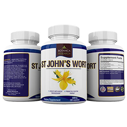 St John's Wort Extract Supplement 500mg Vitamin Herb for Mood