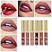 SUNSENT 6 Colors Nude Lipstick Set,Matte Liquid Lipgloss Long Lasting Lipsticks Set, Perfect Halloween,Christmas Gift