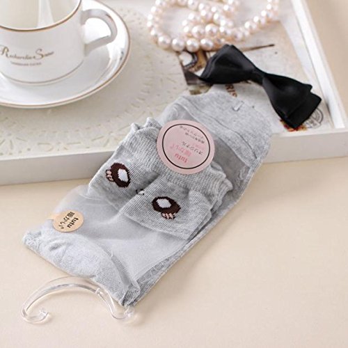 Charberry Women Lace Transparent Crystal Stockings Ultrathin Beautiful Elastic Short Socks (Gray) - Thumbnail 2