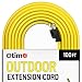 Otimo 100 ft 14/3 Outdoor Heavy Duty Extension Cord - 3 Prong Extension Cord, Yellow primary