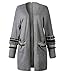 BTFBM Women Boho Long Sleeve Open Front Knit Cardigan with Pockets Bohemian Knitted Sweater Outwear Coat Tops (Grey, Small)