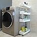 Aogist 4-Tier Slim Storage Cart Mobile Shelving Unit Slide Out Storage Tower for Kitchen Bathroom Laundry Room Narrow Places(White)