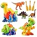 Dinosaur Toys STEM Building Toys - 3 Pack Take Apart Toys with Tools and 3 Pack Bonus Realistic Dinosaur Figures, Preschool Learning Toys for Boys Kids Age 3, 4 and 5+ Years Old