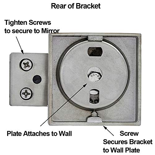 Hamilton Hills Square Polished Silver Pivot Mirror Hardware Tilting