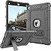 Case for iPad 9.7 2018,Case for iPad 6th Generation, CASY MALL Three Layers Heavy Duty Full Body Protective Case with Kickstand for Apple New iPad 9.7 Inch 2017/2018 Model Gray