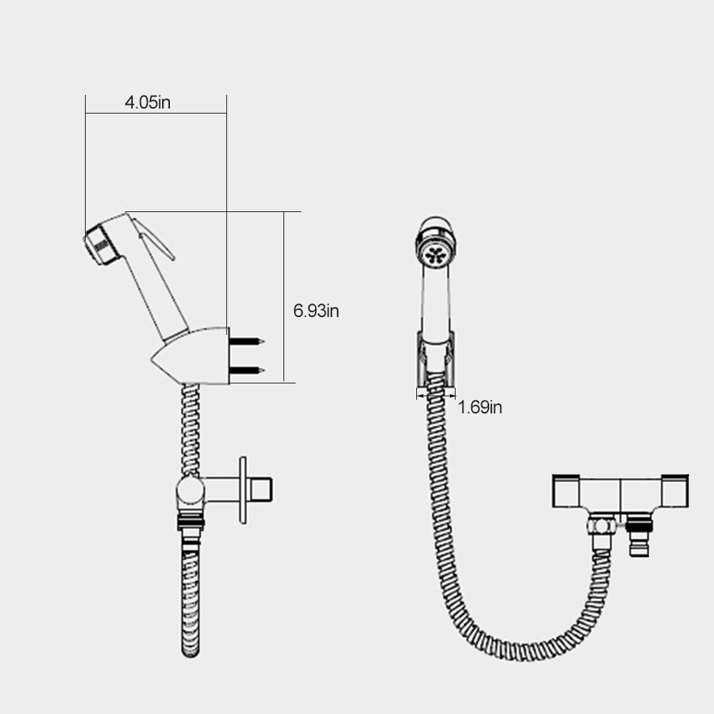 btcus4 Cloth Diaper Sprayer Water Cleaner Bathroom Handheld Bidet Sprayer for Personal Hygiene Cleaning Care Brass Chrome (Chrome)