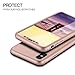 MYRIANN 360TP-RoseGold-01 Dual Layer Textured Ultra Slim Shock Absorbent PC, 360 Full-Body Drop Resistant Protection with Tempered Glass Screen Protector for iPhone X - Rose Gold