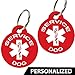 CNATTAGS Service Dog ID Tags - Personalized Front and Back Premium Aluminum (Set of 2) (Regular, Round)