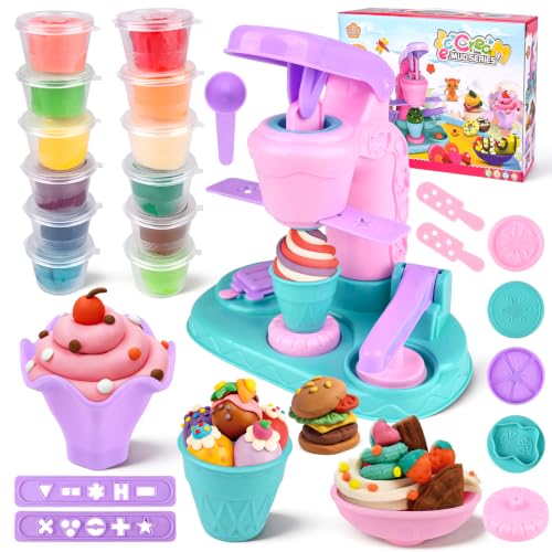 Play Doh, Diealles Shine Playdough for Children with 12 Dough Bottles, Play Doh Plasticine for Children