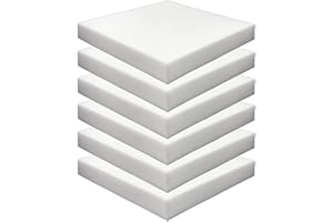 Foamma 6-Pack 2" x 18" x 18" High Density Upholstery Foam - Chair Cushion Square Foam for Dining Chairs, Wheelchair Seat Cushion Replacement