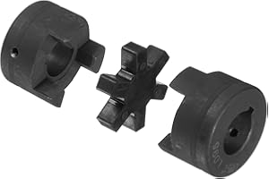 uxcell 1" to 1-1/8" L095 Flexible 3-Piece L-Jaw Coupling Coupler Set & Buna-N NBR Rubber Spider for Log Splitter Hybrid Equipment