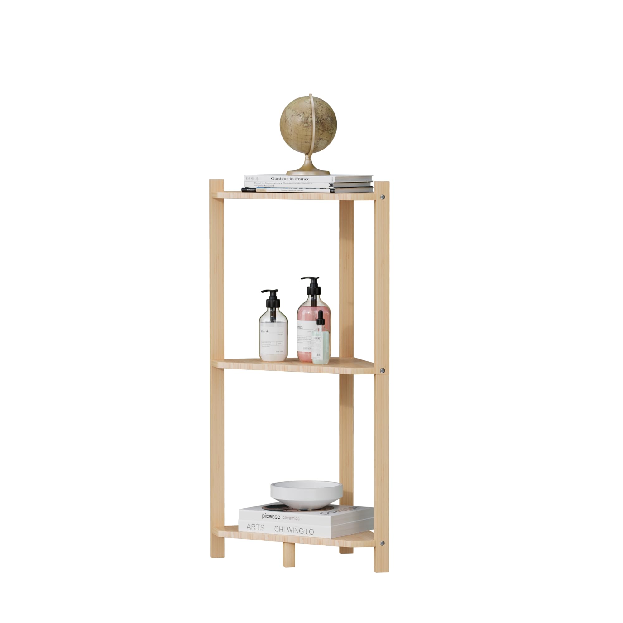 Photo 1 of ***MISSING PARTS***
Wisuce Corner Shelf, 100% Real Bamboo Shower Corner Shelves Free Standing Shelf Storage Organizer for Bathroom Living Room Kitchen (Natural, 3 Tier)