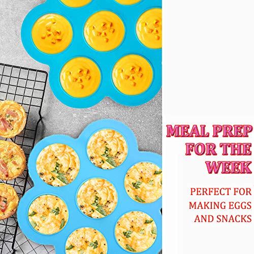 Silicone Egg Bites Molds for Instant Pot Accessories - Reusable Baby Food Storage Container and Freezer Tray with Silicon Lid,Fits Instant Pot 5,6&8Qt Pressure Cooker
