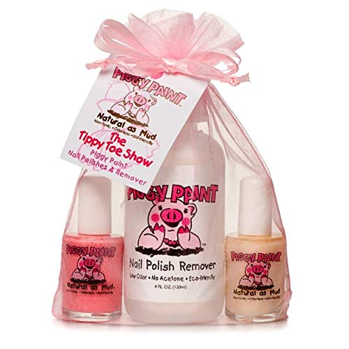 Piggy Paint Tippy Toe show Kids Nail Varnish Set with Remover and 2 Children’s Nail Polishes