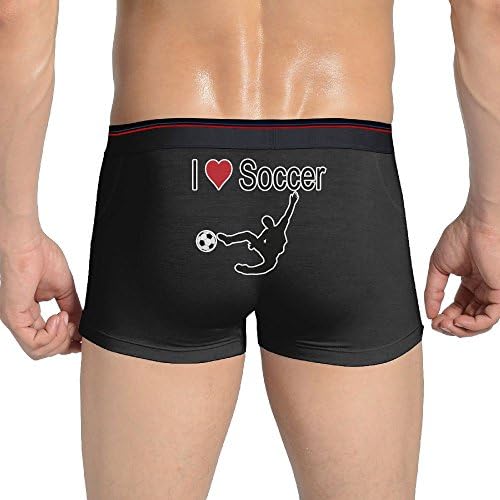 CNJELLAW Men I Love Soccer Comfortable Boxer Brief Elastic Force Cotton Underwear
