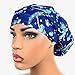 Euro Surgical Scrub Hats Women's Adjustable Bouffant Cap Ponytail Magical Mermaids