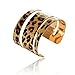 SUMAJU Sexy Print Leopard Hollowed Glitter Sparkle Open Cuff Adjustable Bangle Bracelet