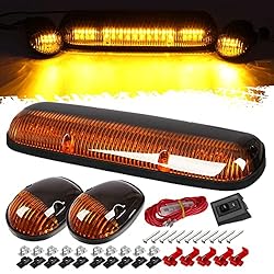 Partsam 3PCS Amber LED Cab Roof Marker Light Top