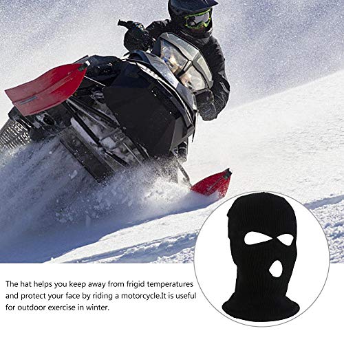 Per Full Face Winter Warm Mask with 3 Holes Breathable Knitted Balaclava Hat Thermal Ski Cycling Mask for Men Women - Thumbnail 2