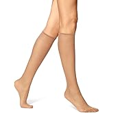 No nonsense Women's Sheer Knee Highs with Comfort Top Nylon Trouser Stockings Value Pack