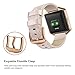 SWEES Leather Bands Compatible with Fitbit Blaze Smart Watch, Genuine Leather Replacement Band with Metal Frame Small & Large for Women Men, Champagne Gold, Rose Gold, Black, Brown, White, Grey, Beige