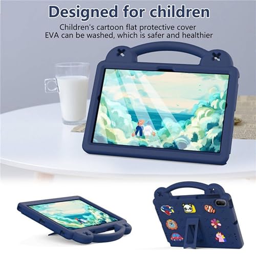 Vurtboly Kids Case Compatible with Huawei MatePad SE 11" 2024, Cute Full-Body Protective Cover with Handle Stand, Lightweight Shockproof with Shoulder Strap Kickstand for Huawei MatePad SE 11" (Blue)