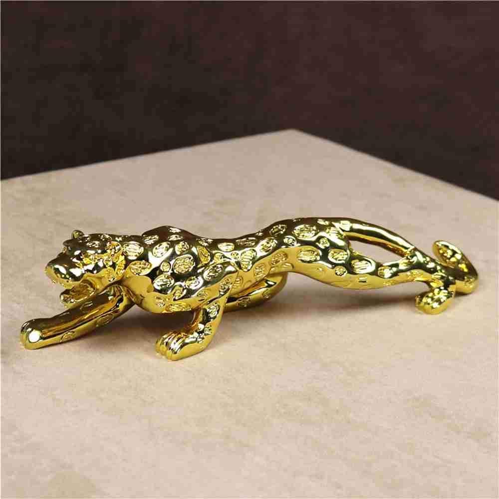 XXYDSDM Statues,Creative Electroplated Leopard Sculptures Unique Gold Cheetah Animals Figurine Desktop Ornament Artwork For Living Room Bedroom Home Decor Gift