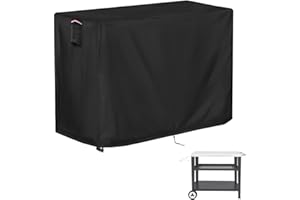 Iptienda Outdoor Grill Table Cover for Royal Gourmet PC3404S Rolling Dining Table, Waterproof Cart Cover for BBQ Kitchen Food Prep Table Cart,Black-46''L x 25''W x 39''H