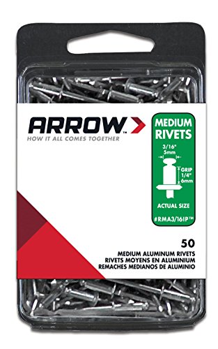 Arrow Fastener RMA3/16IP Medium Aluminum 3/16-Inch Rivets, 50-Pack