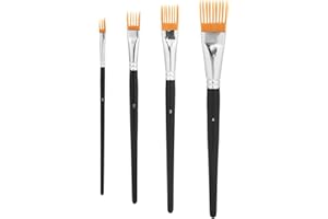 4pcs Comb Artist Brush Set, 4 Sizes Artist Paint Brushes for Acrylic Painting Professional Flat Grainer Paintbrush for Textur
