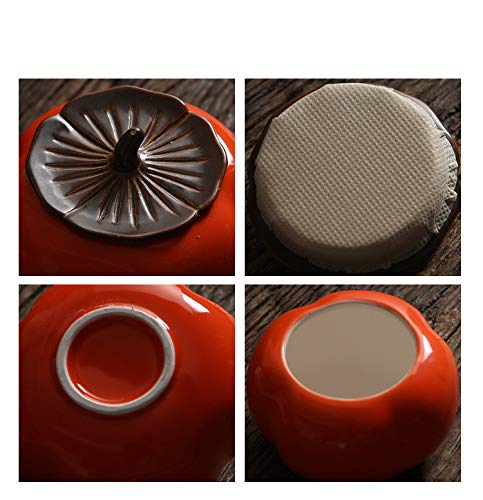 3pcs/set Creative ceramic persimmon Candy Container Meaningful Luck Gifts Food Storage Container Desktop Home Decoration for Serving Tea, Coffee and Spice