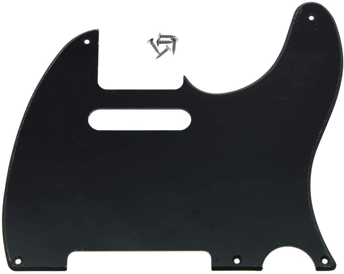 Dopro 5 Hole Vintage Tele Guitar Pickguard Scratch Plate for USA/Mexican FD Telecaster Glossy Black 1 Ply