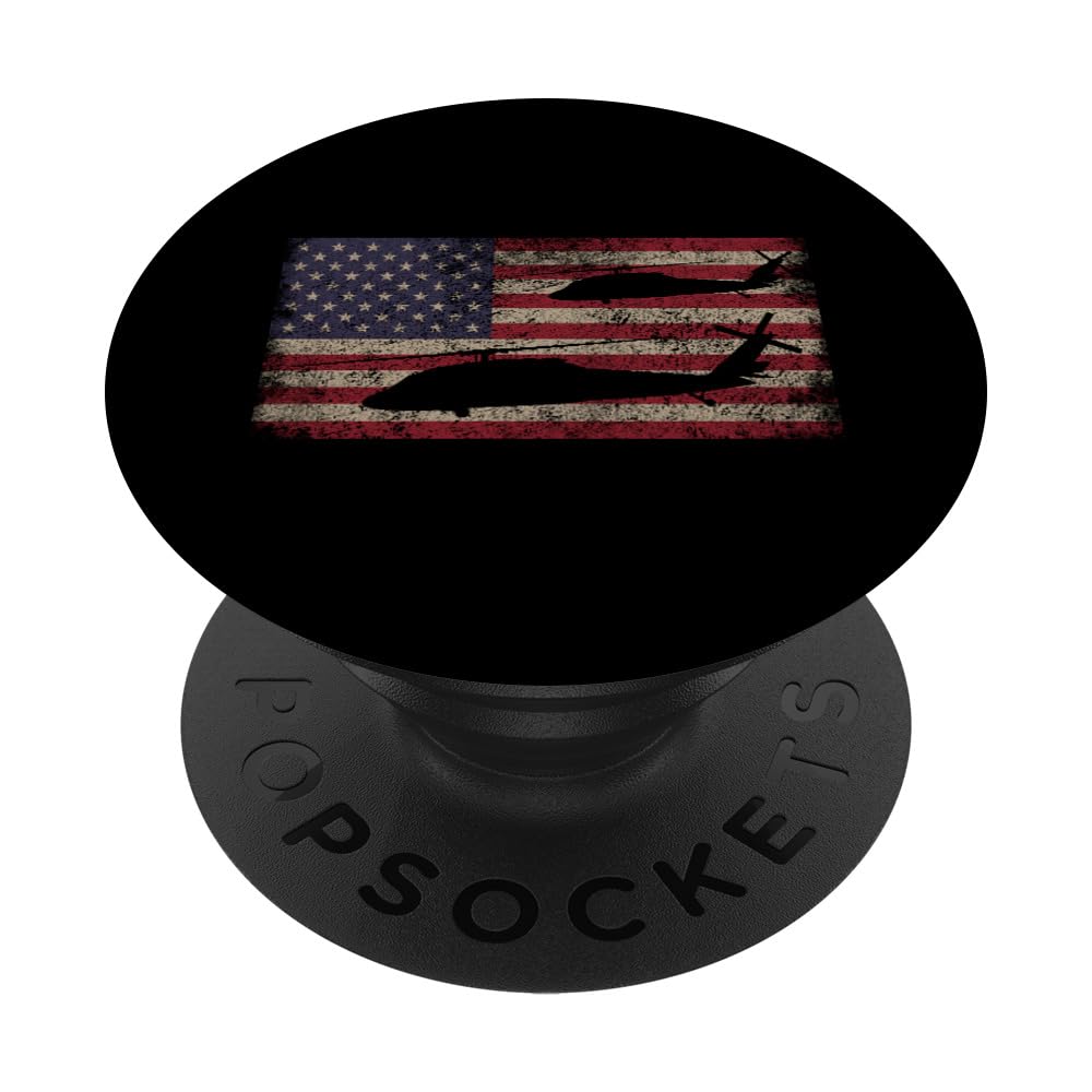 UH-60 Black Hawk Helicopter USA Vintage American PopSockets Adhesive PopGrip