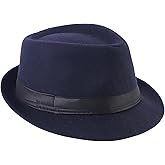 UPSTORE Unisex Trilby Fedora Hat 1920s Panama Hat Manhattan Gatsby Hat with Band Derby Hat Jazz Cap