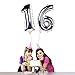 KEYYOOMY 40 In Silver Number 16 Balloons