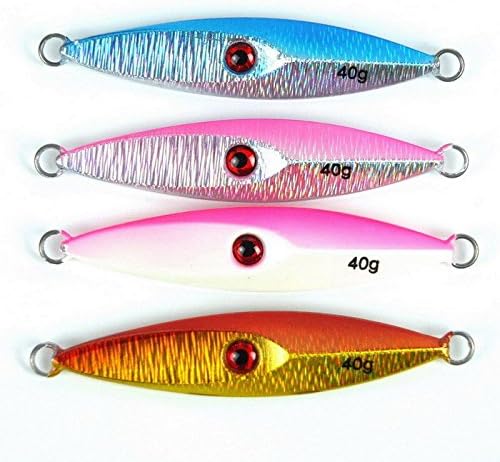 Fishing Jig Spoon Lures 4pcs Lure With Treble Hook Sea Hooks Slow Pitch
