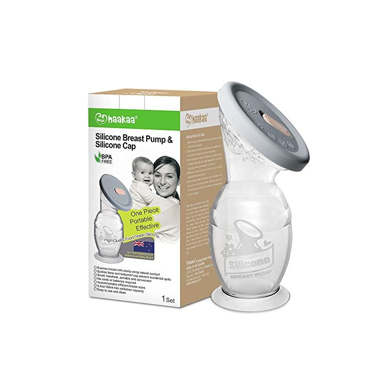 haakaa Silicone Breast Pump & Silicone Cap 5oz/150ml