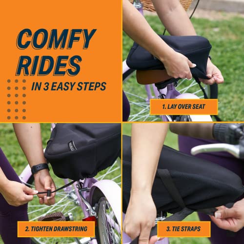 Bikeroo Bike Seat Cushion Padded Gel Bike Seat Cover, Compatible