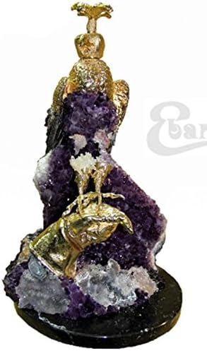 Creative bronze sculpture rest on marble base with semi precious stones