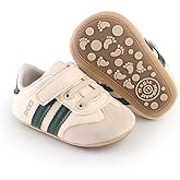 TsQiiane Newbron Baby Boys Girls Retro Sneakers Pu Leather Rubber Sole Walking Shoes Toddler Non-Slip First Walkers Infant Slippers Crib Shoes